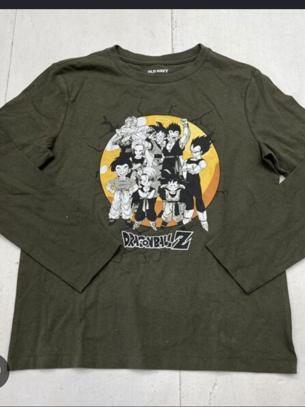 Old Navy Olive Green Dragon Ball Z Long Sleeve Tee